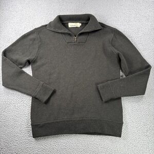 Irelands Eye Wool Sweater Mens M Green Pullover 1/4 Zip Long Sleeve Casual Warm